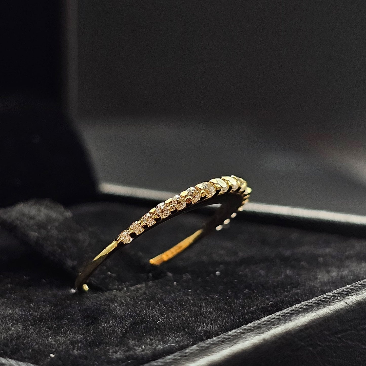 Round Riviera Ring in 9K Yellow Gold with Cubic Zirconia