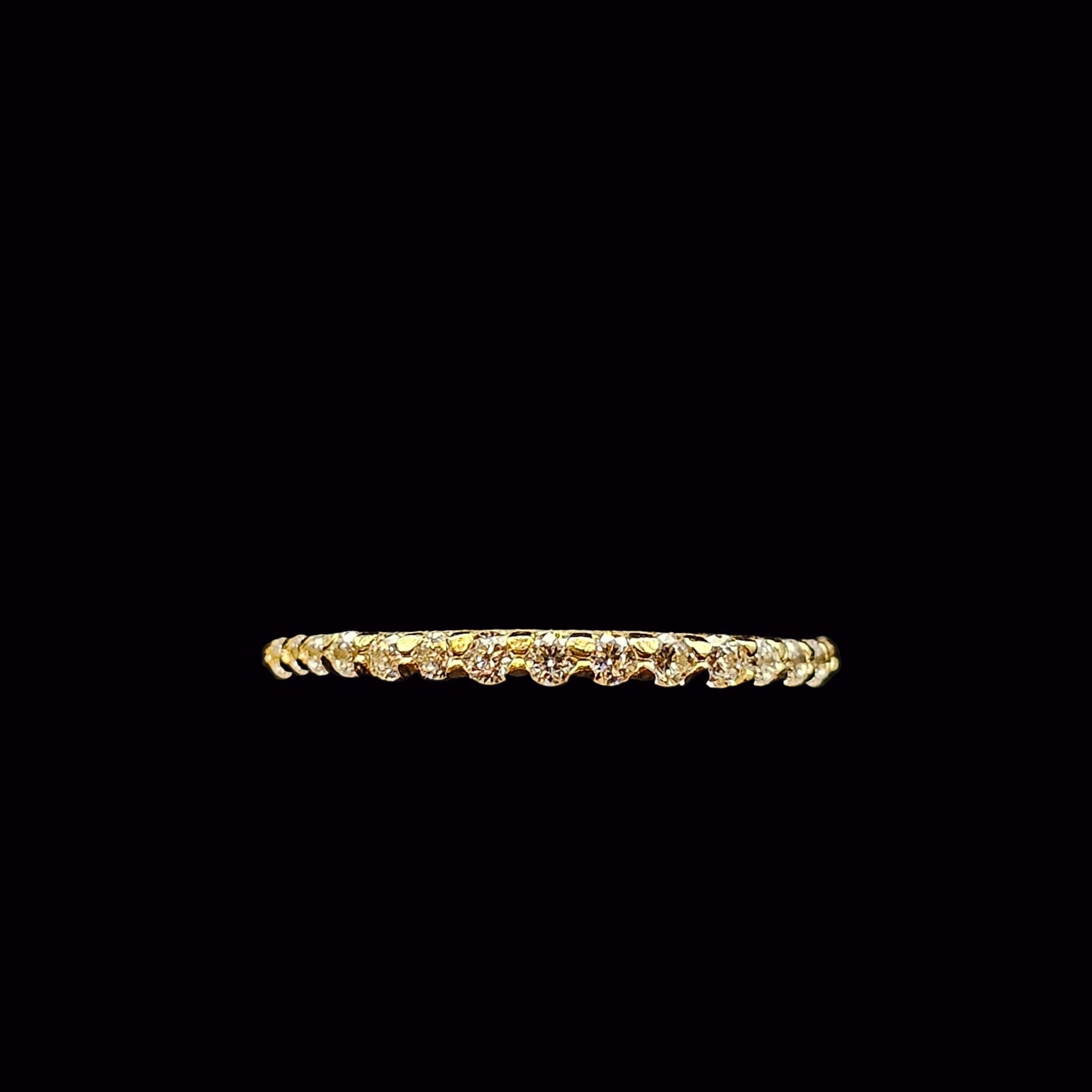 Round Riviera Ring in 9K Yellow Gold with Cubic Zirconia
