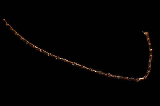 Unisex Chain in 9K Yellow Gold with Round Pendant and Cubic Zirconia