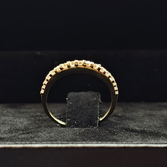 Round Riviera Ring in 9K Yellow Gold with Cubic Zirconia