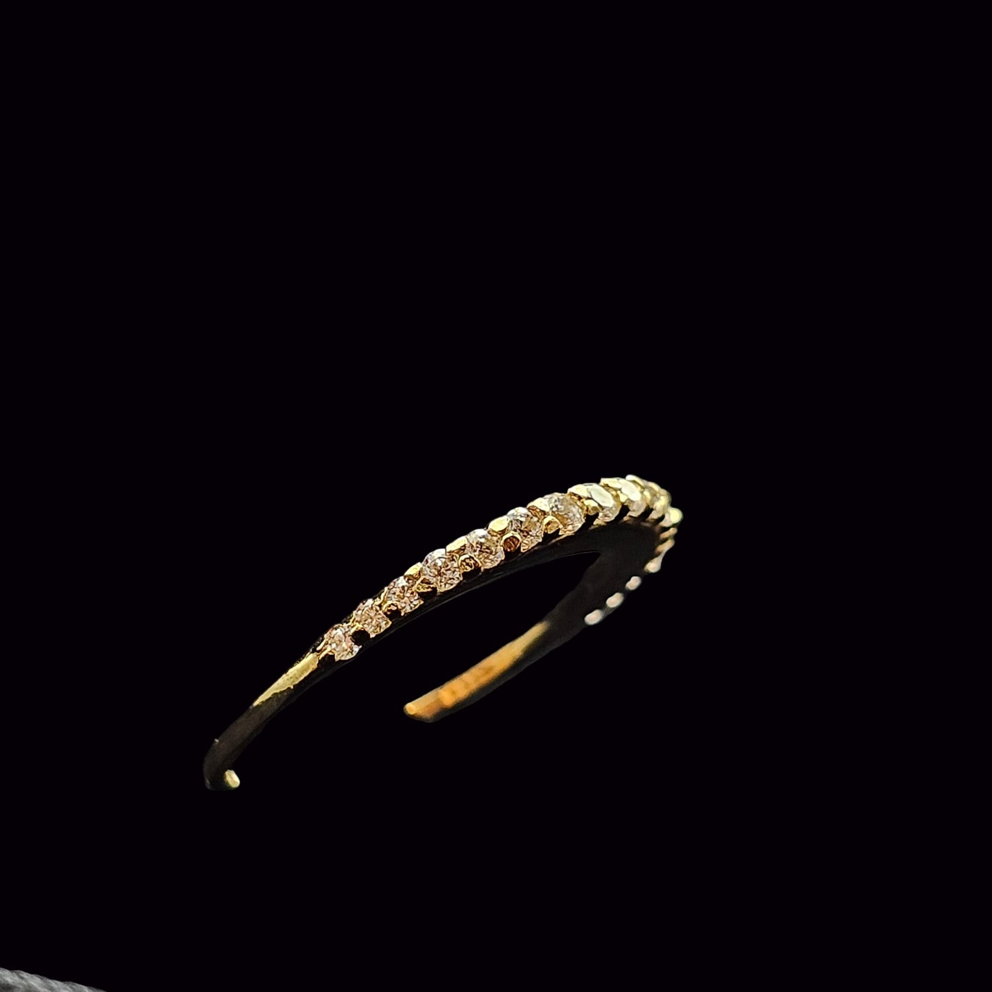 Round Riviera Ring in 9K Yellow Gold with Cubic Zirconia