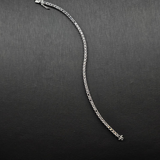 Tennis Bracelet in 18K White Gold with Natural Black Diamonds (2.90 ct)